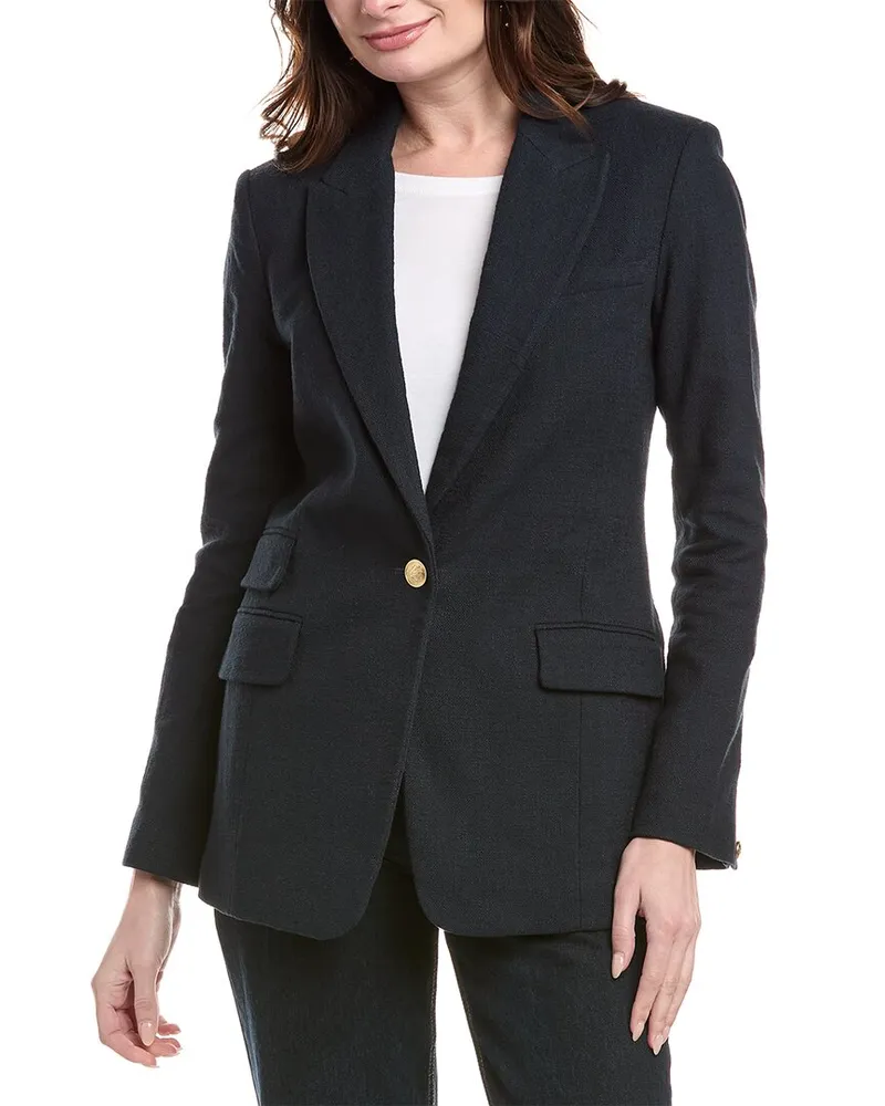 Rag & Bone Foster Linen-Blend Blazer Blue