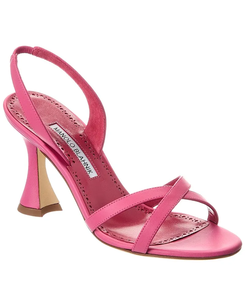 Manolo Blahnik Ammoursli 90 Leather Slingback Sandal Pink