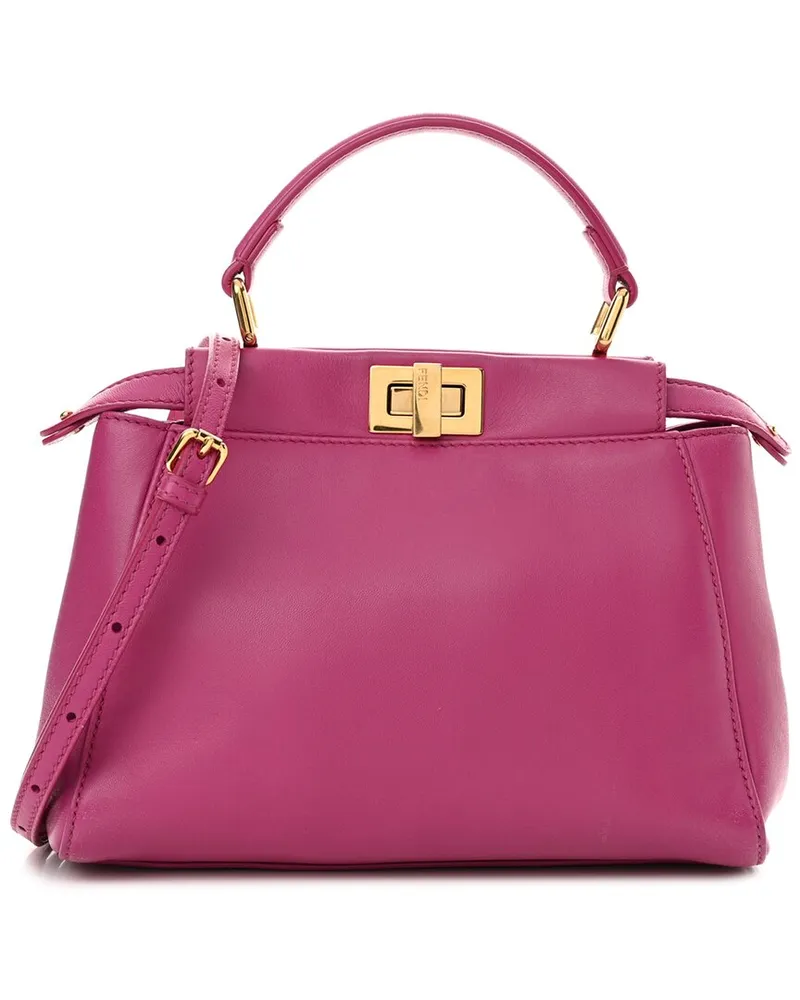 Fendi Magenta Nappa Leather Peekaboo Iconic Satchel (Authentic Pre-Loved Nocolor