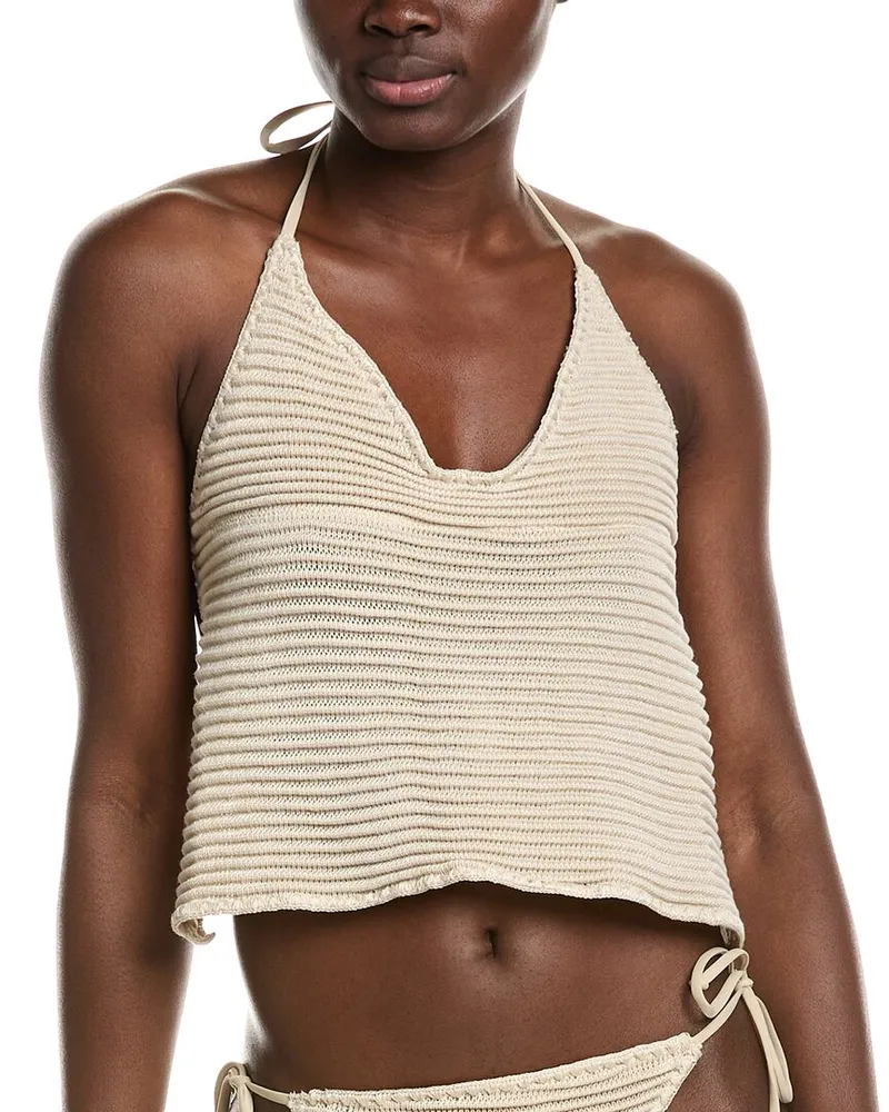 WeWoreWhat Crochet Tankini Top Brown