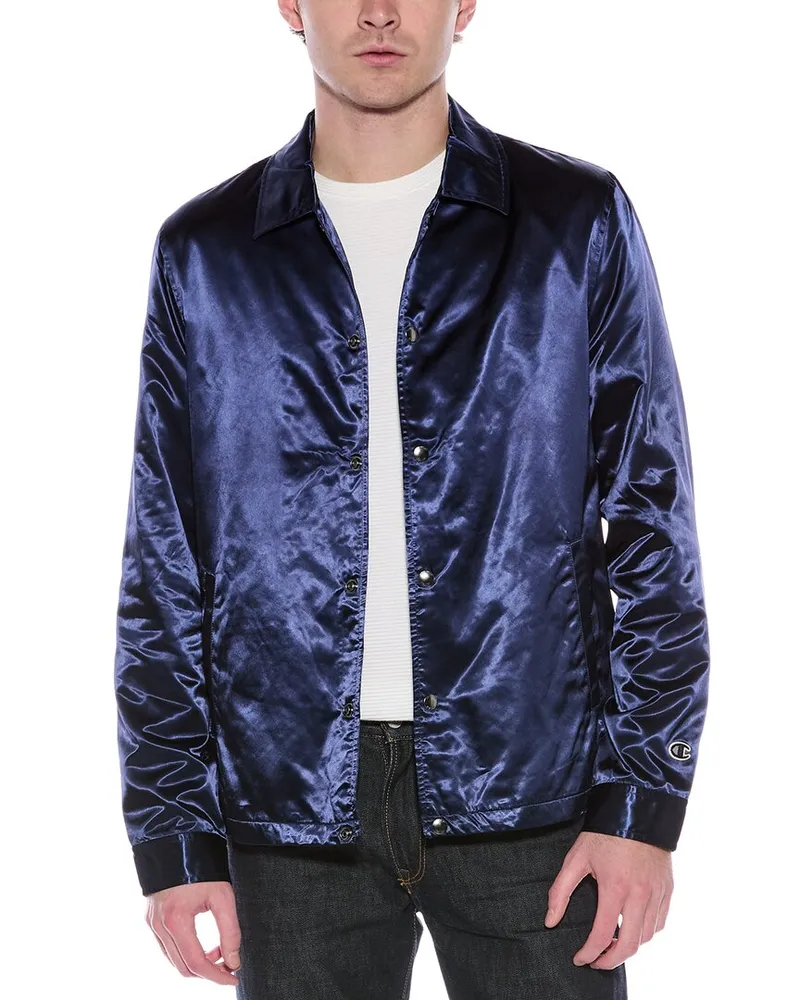 Todd Snyder + Champion Robert Graham Satin Coaches Jacket Blue