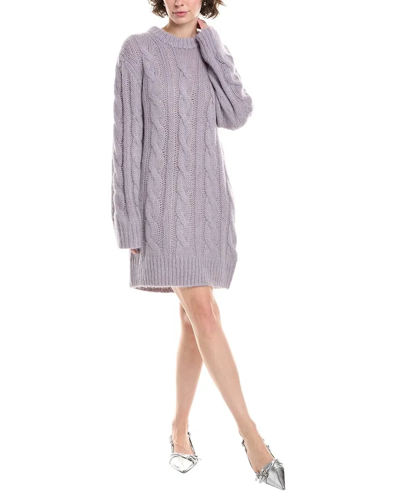 Michael Kors Cable Alpaca-Blend Sweaterdress Purple
