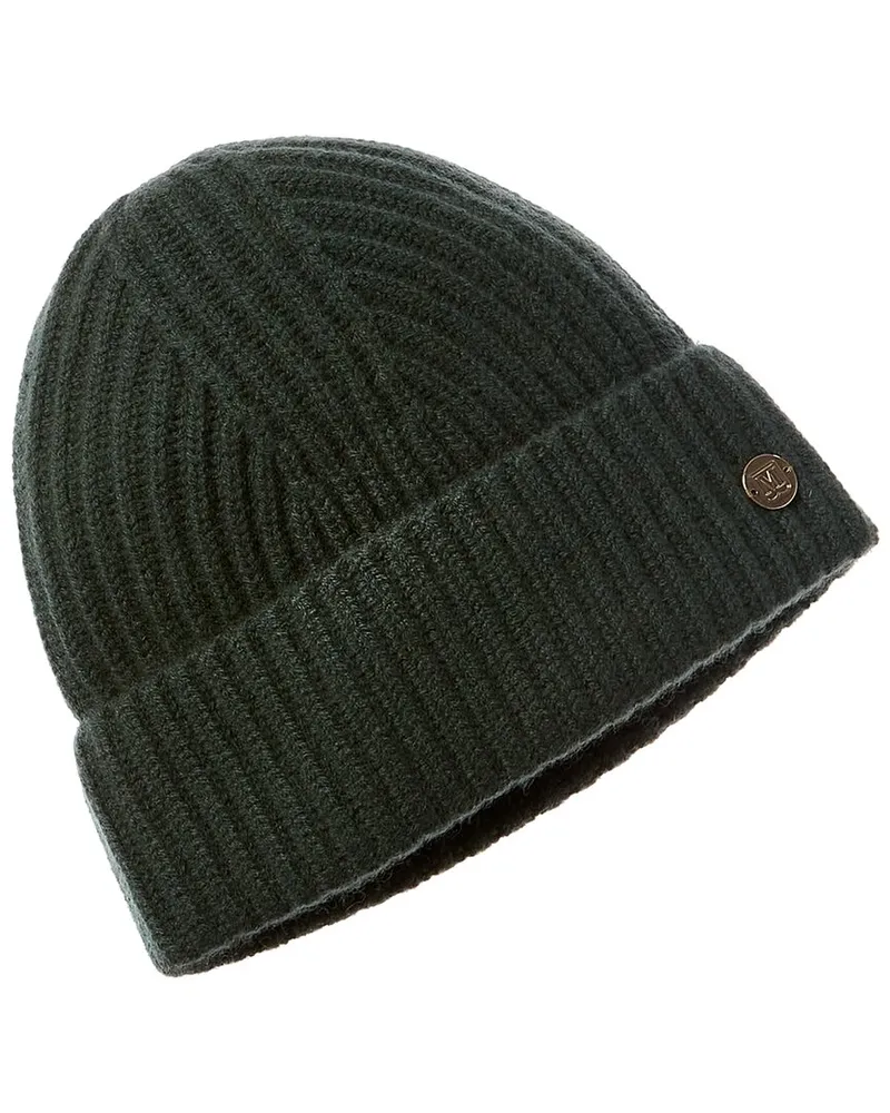 Bruno Magli Fashioned Rib Cashmere Hat Green
