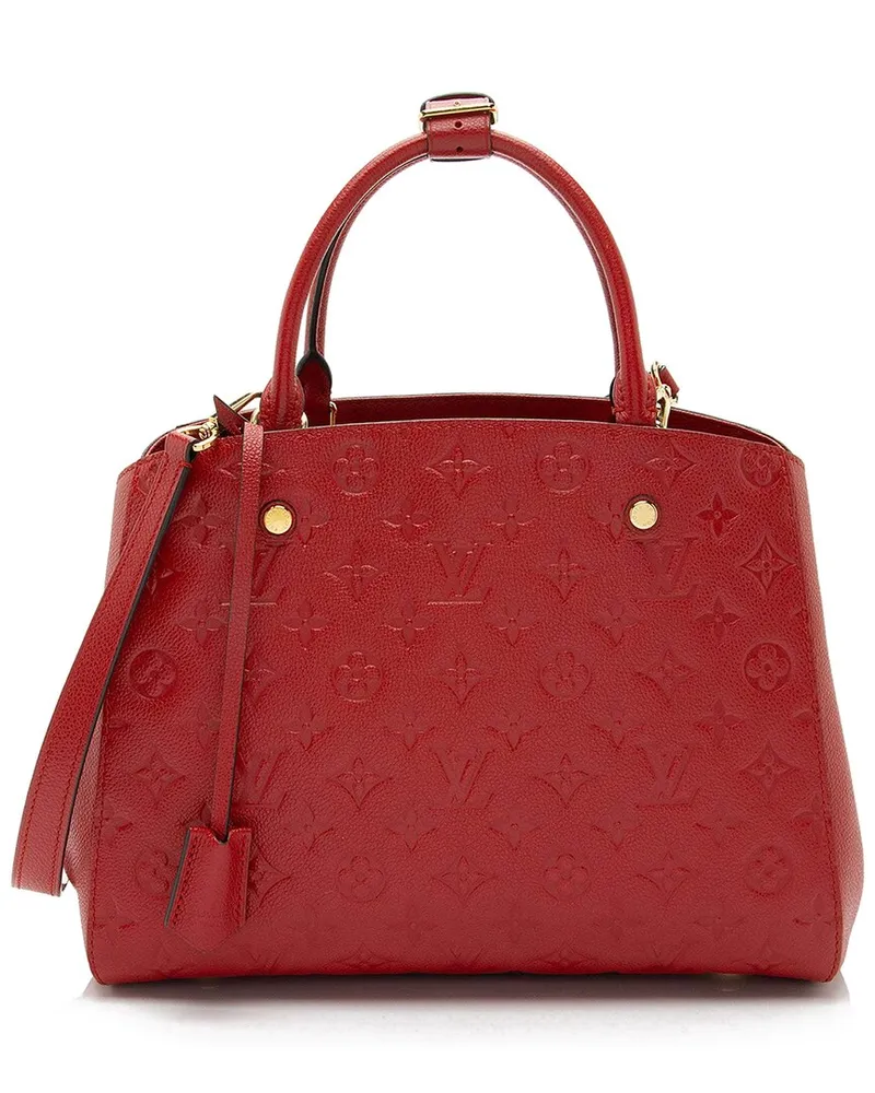 Louis Vuitton Red Monogram Empreinte Montaigne MM (Authentic Pre-Loved Nocolor