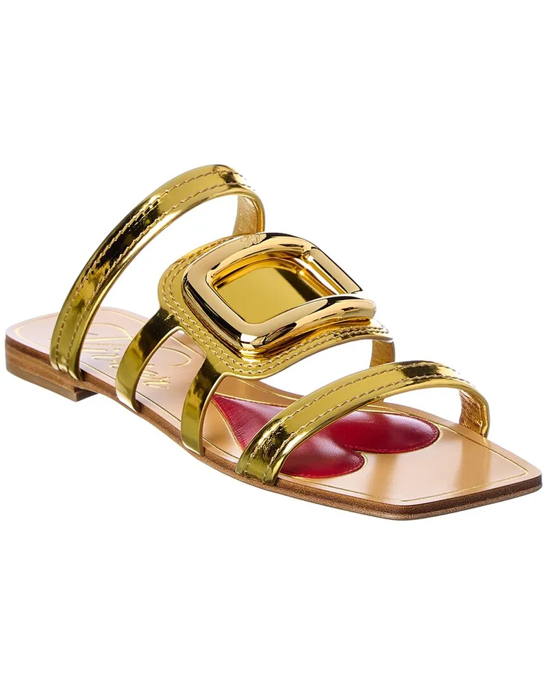 Roger Vivier Gladiator Leather Sandal Gold