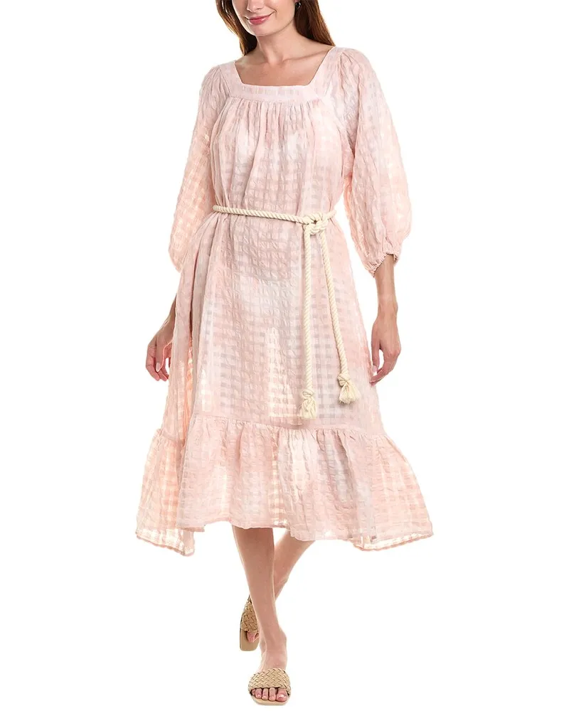 Lisa Marie Fernandez Laure Linen-Blend Maxi Dress Pink