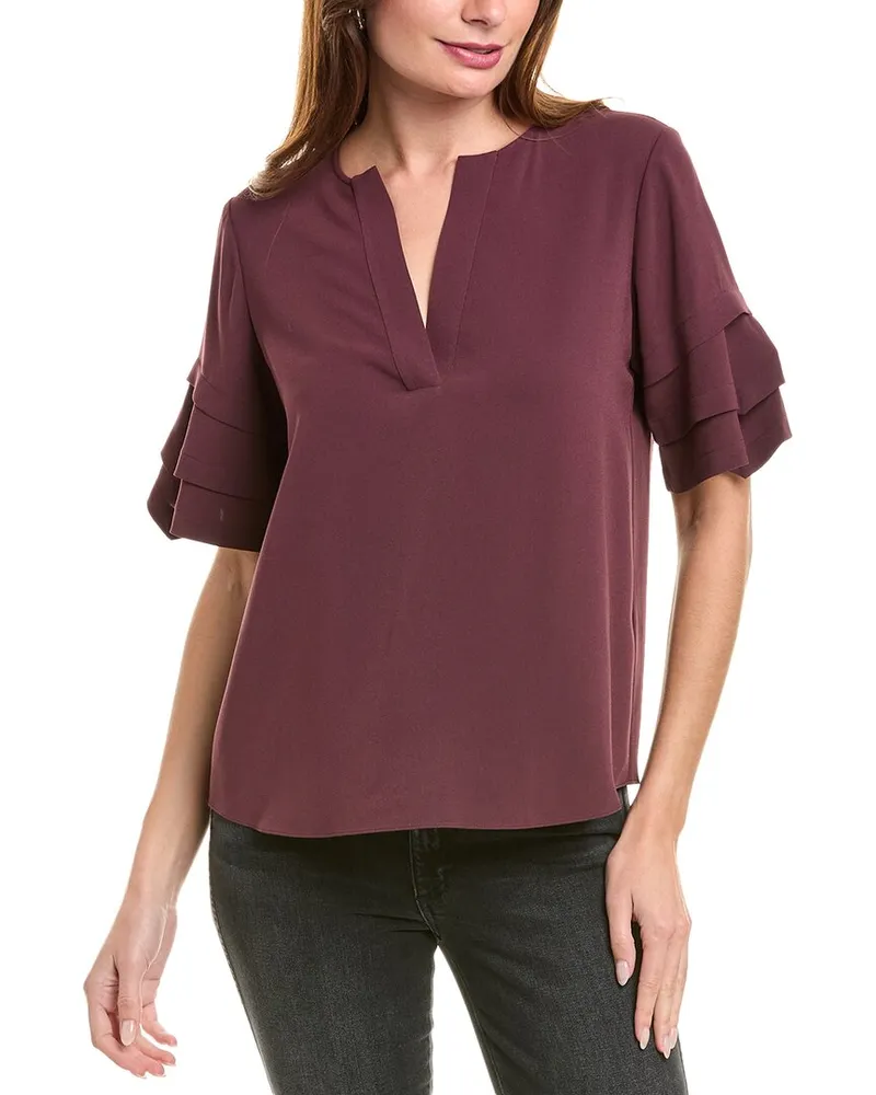 Frame Denim Tiered Ruffle Blouse Purple
