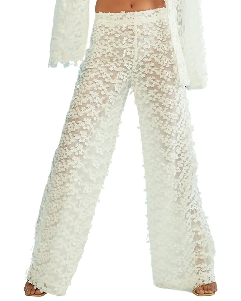 Cynthia Rowley 3D Embroidered Tulle Pant Nocolor
