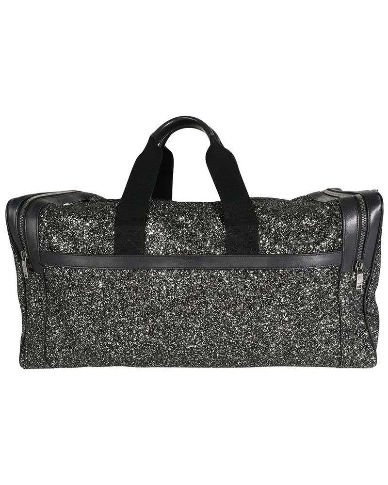 Saint Laurent Black & Metallic Canvas City Gym Duffel Bag (Authentic Pre-  Loved Nocolor