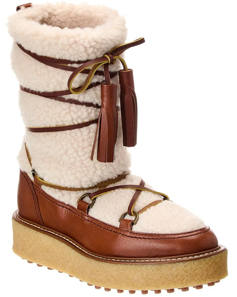 TOD'S TODs Gomma Patent Knee-High Boot Brown