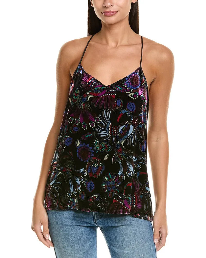 Johnny Was Velvet Silk-Blend Tank Black