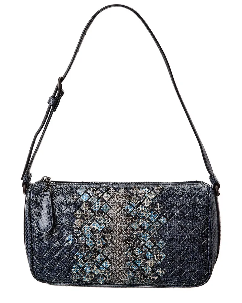 Bottega Veneta Intrecciato Snakeskin Shoulder Bag (Authentic Pre-Loved Nocolor