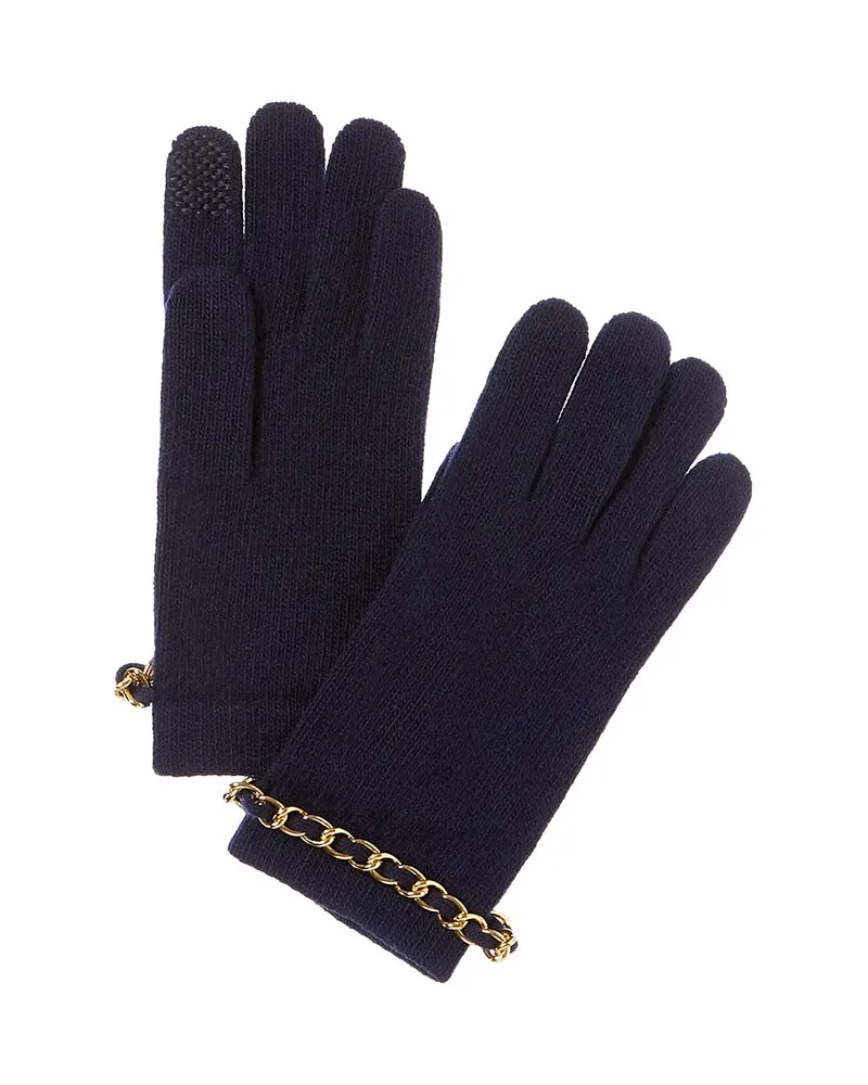 portolano  Chain Cashmere Tech Gloves Blue