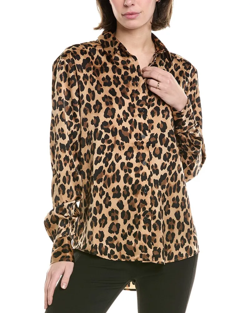 Bardot Animal Print Shirt Brown