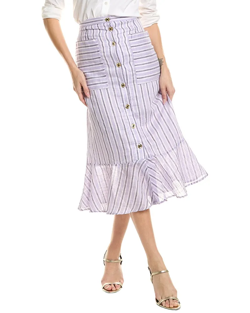 Sandro Linen-Blended Mini Skirt Purple