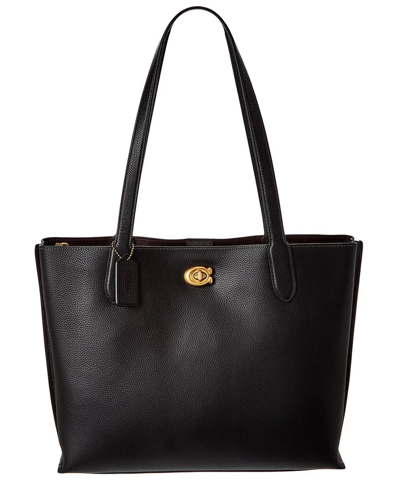 Coach Willow Leather Tote 38 Black