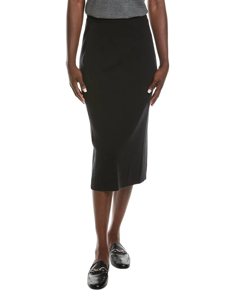 Eileen Fisher Wool Pencil Skirt Black