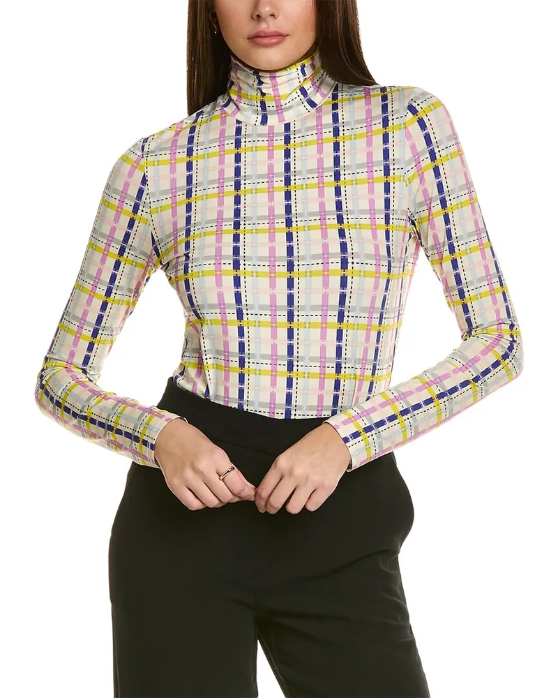 ST. JOHN Basketweave Top Grey