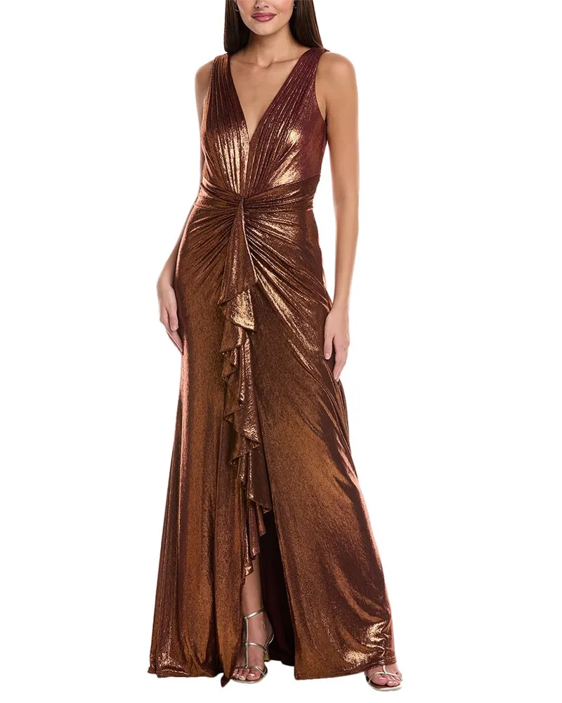Tadashi Shoji Metallic Gown Metallic