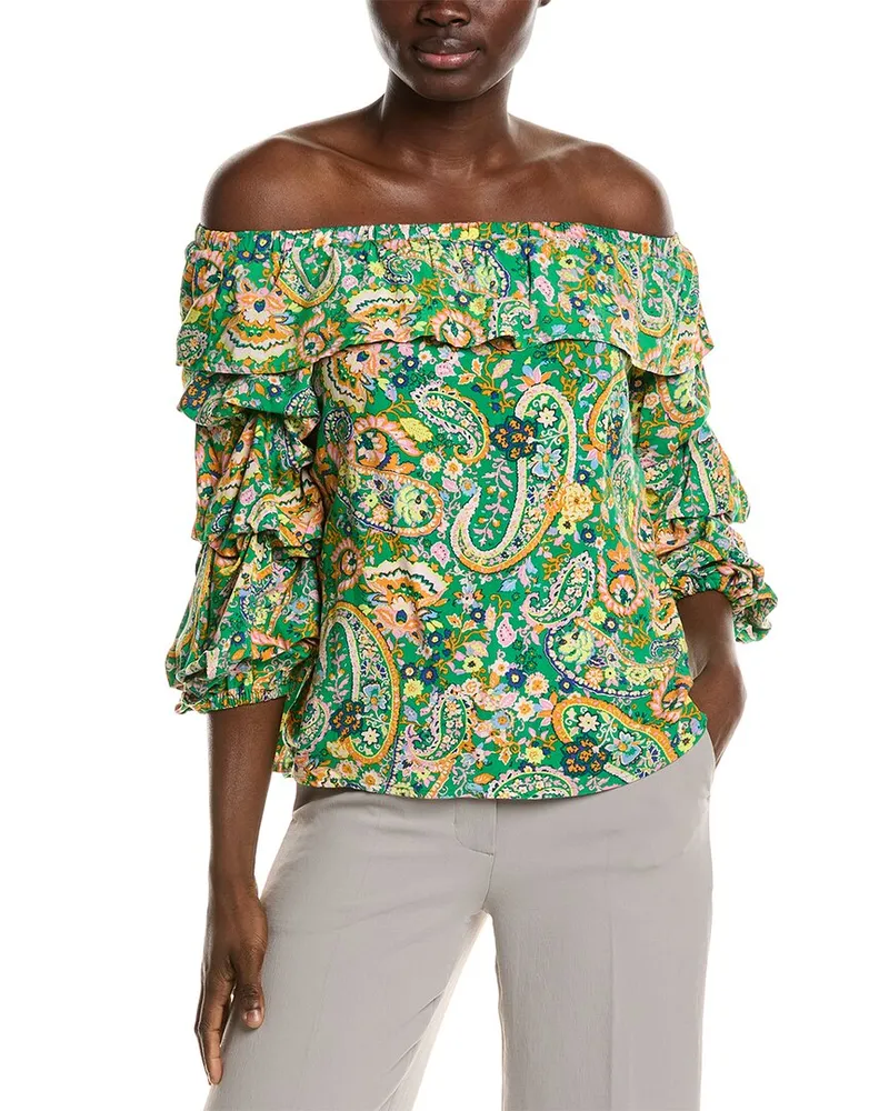 Vince Camuto Off-The-Shoulder Blouse Green