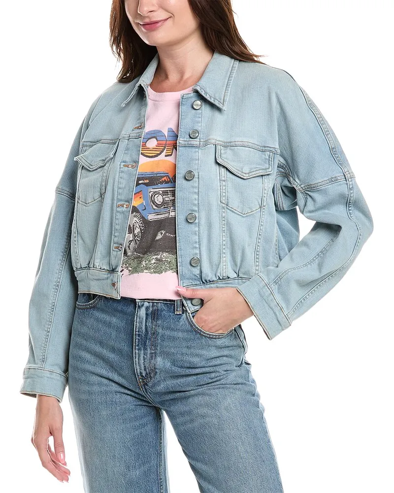 Ganni Denim Bomber Jacket Blue