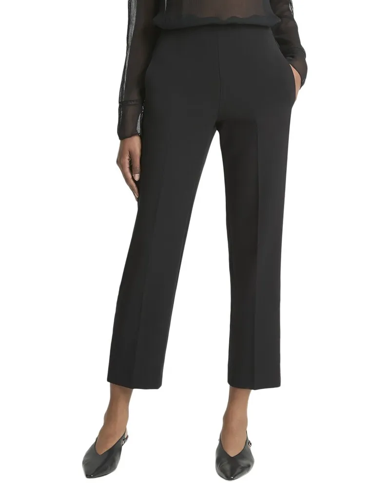 Vince Mid Rise Velvet Strapping Pull-On Pant Black