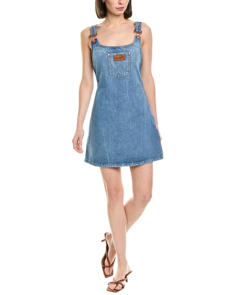STAUD x Wrangler The Overall Mini Dress Blue