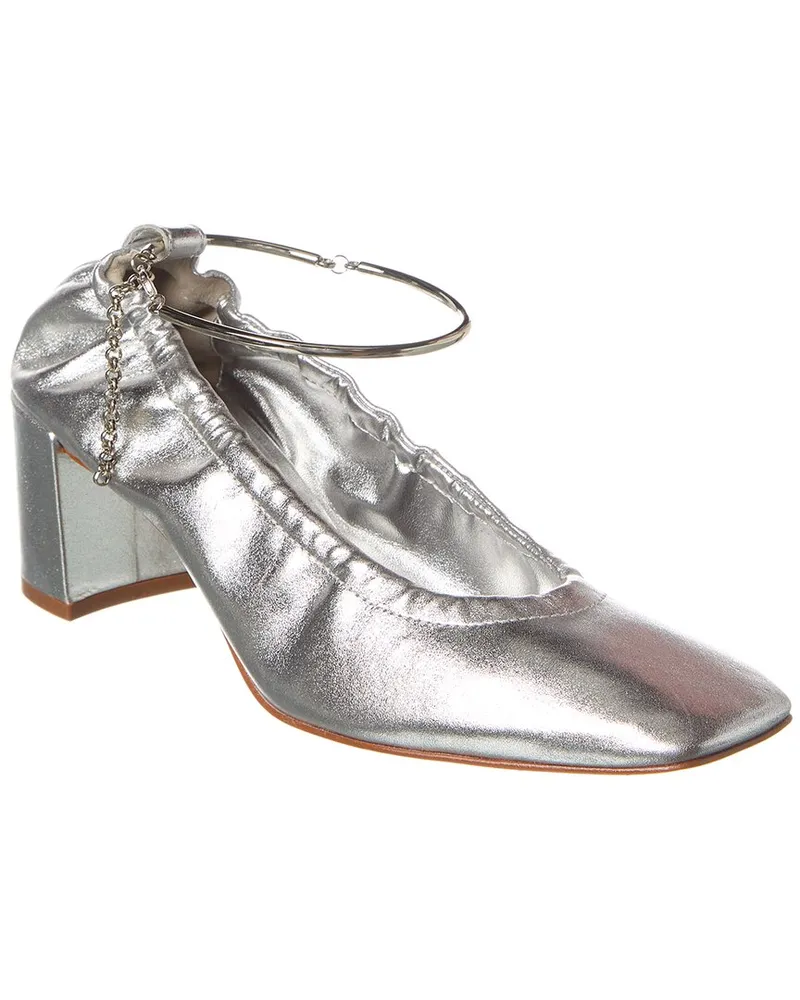Schutz Bethany Mid Block Leather Pump Nocolor