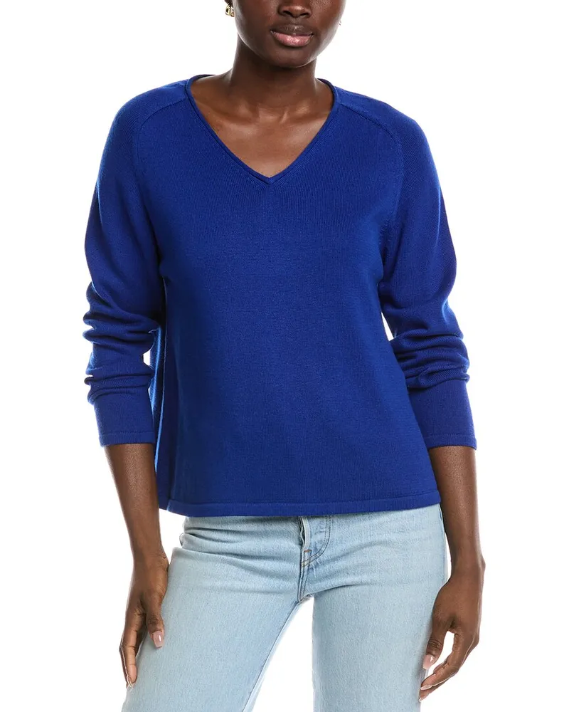 Eileen Fisher V Neck Sweater Blue