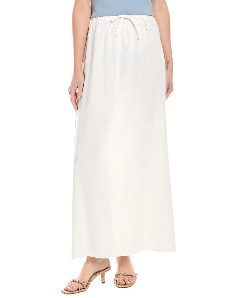 WeWoreWhat Linen-Blend Midi Skirt White