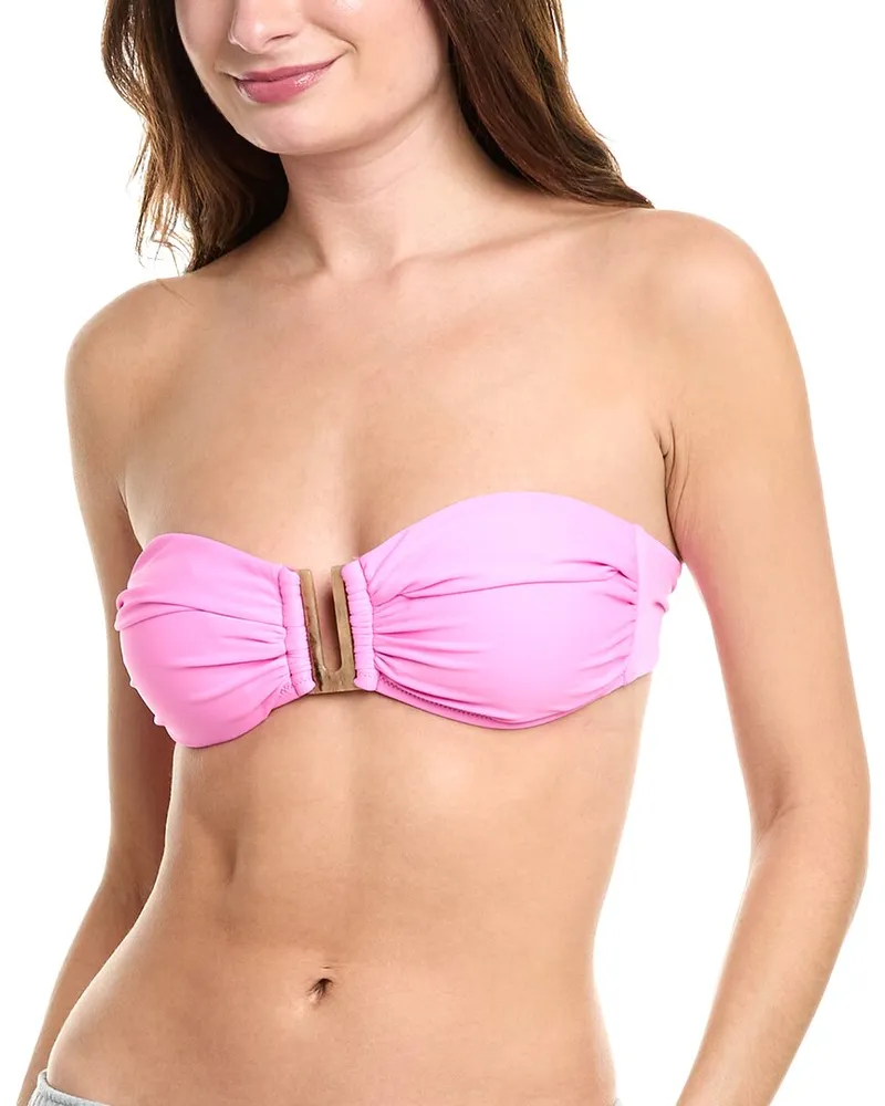 Reiss Carina Bandeau Bikini Top Pink