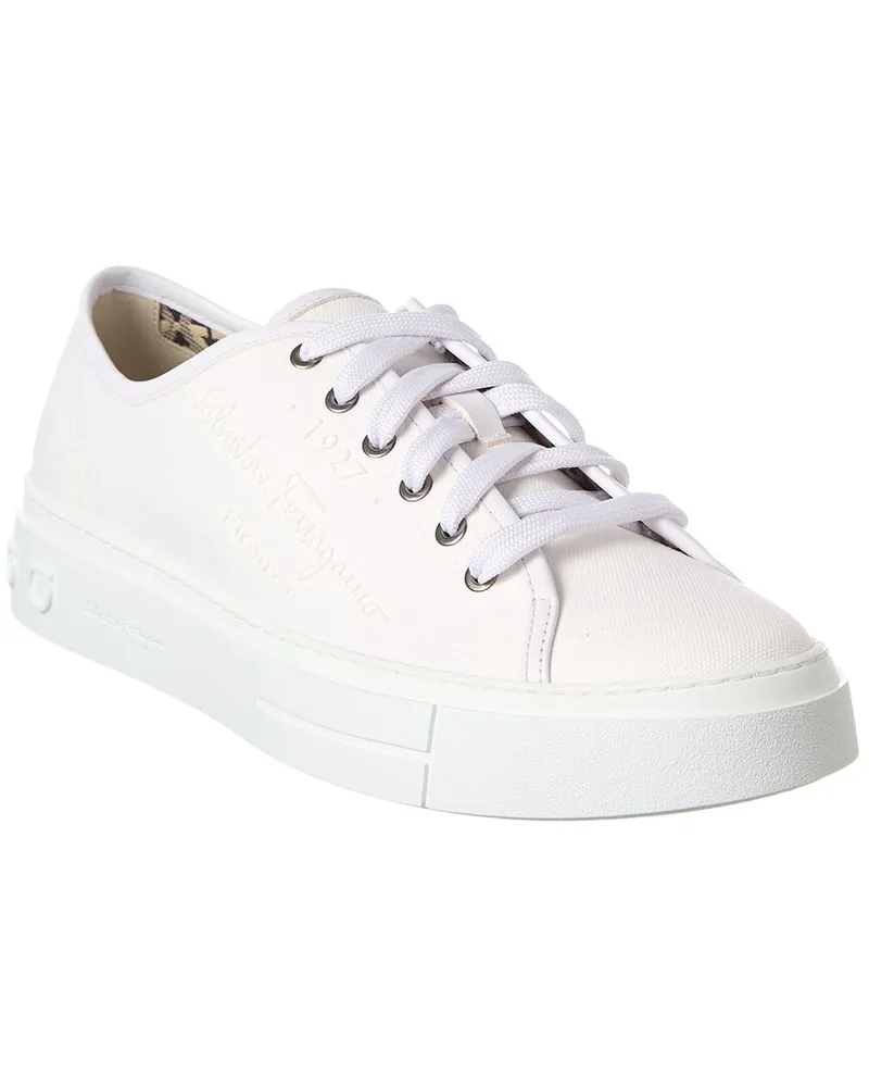 Ferragamo Mediterr Eco Canvas Sneaker White