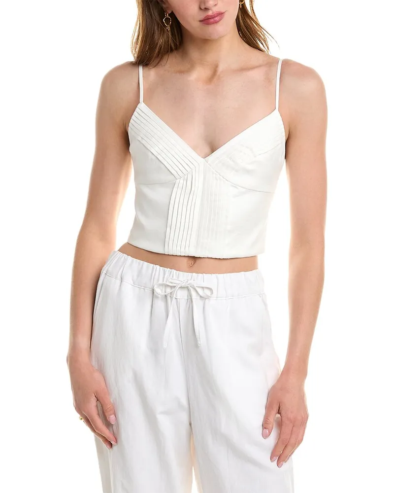 NICHOLAS Cosima Linen Top White