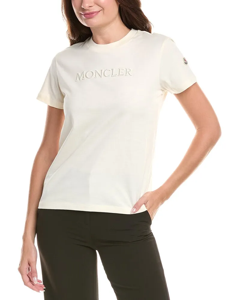 Moncler Embroidered Logo T-Shirt White