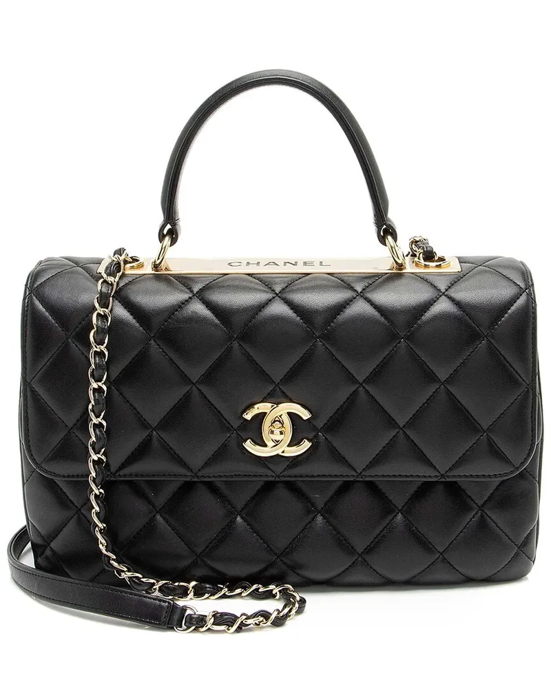 Chanel Black Lambskin Trendy CC Medium Top Handle (Authentic Pre-Loved Nocolor