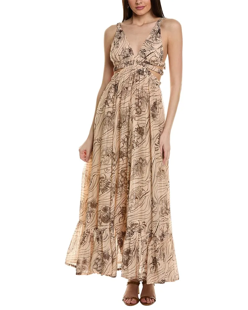 Sabina Musayev Fiorello Silk-Blend Maxi Dress Brown