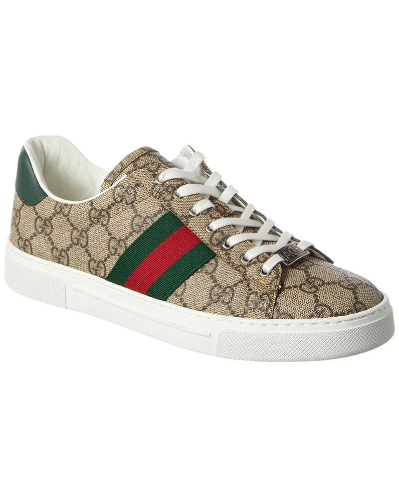 Gucci Ace GG Supreme Canvas & Leather Sneaker Nocolor