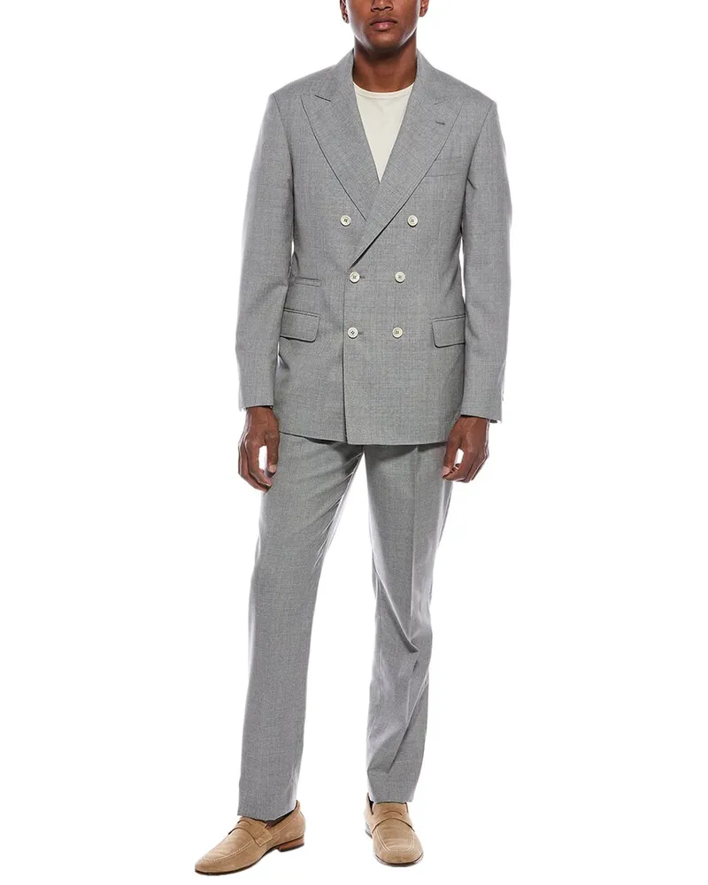 Brunello Cucinelli 2pc Wool Suit with Pleated Pant Nocolor