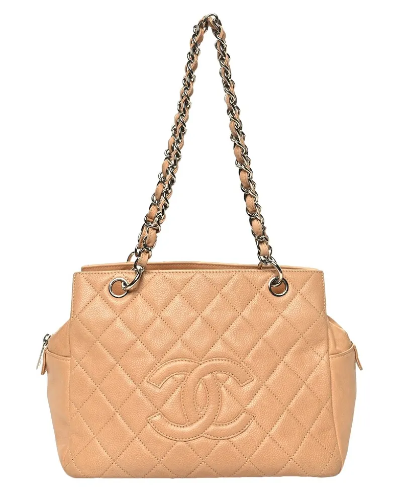 Chanel Beige Caviar Leather Petit Timeless Tote (Authentic Pre-Loved Nocolor