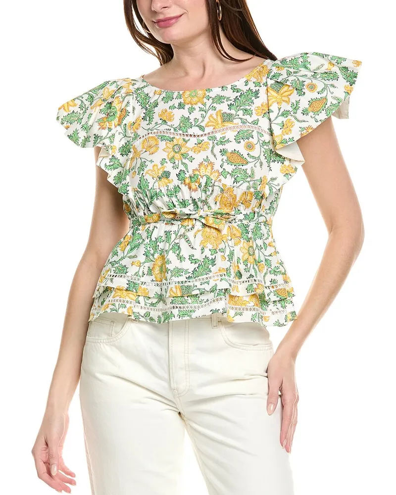 Derek Lam Derek Lam Crosby Delphine Ruffle Blouse Yellow