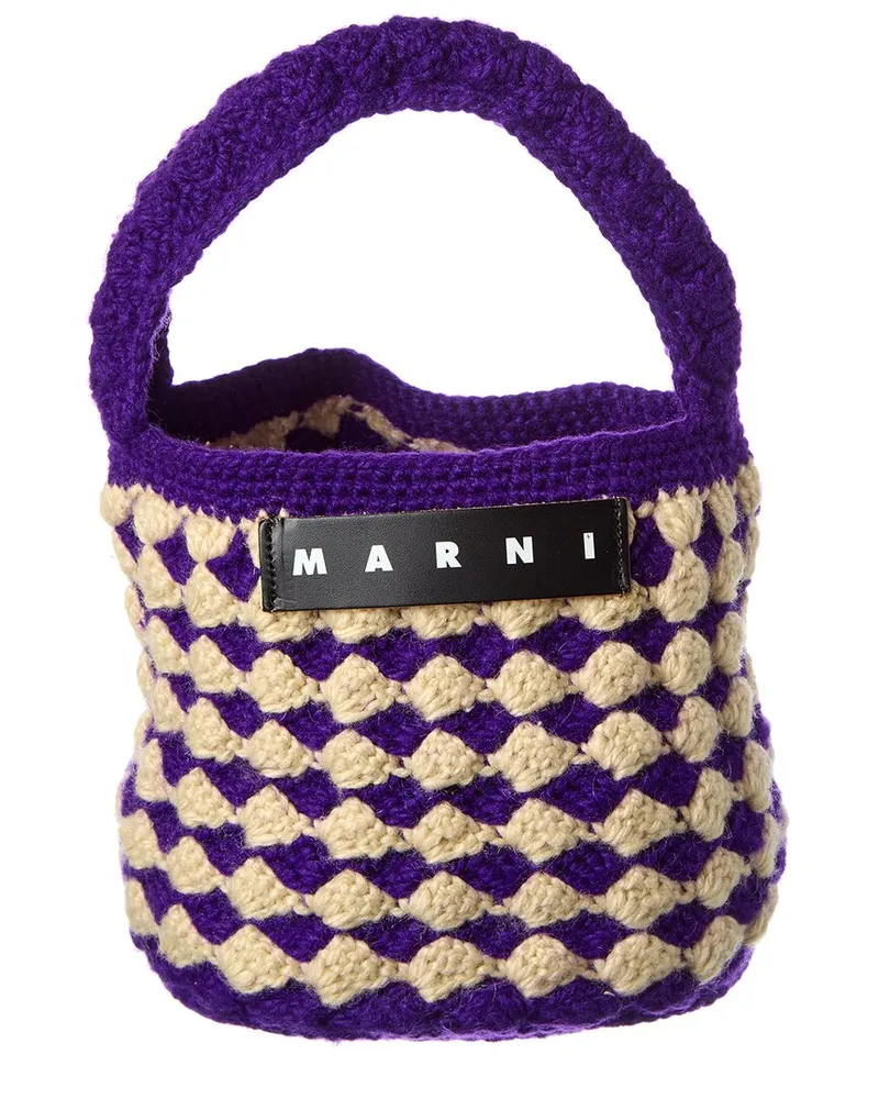 Marni Crochet Bucket Bag Purple