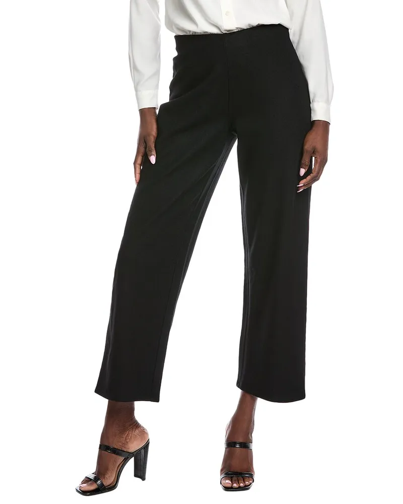 Eileen Fisher Petite Straight Wool Pant Black