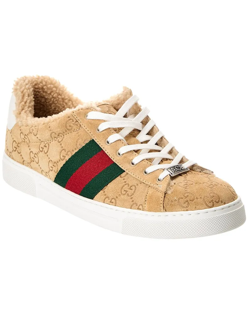 Gucci ACE GG Suede Sneaker Brown