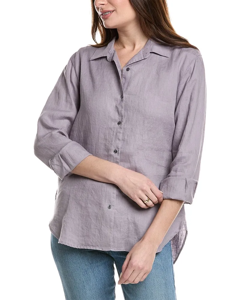 James Perse Linen Shirt Purple