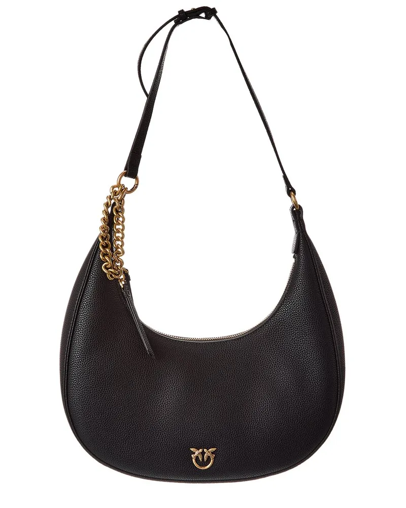 Pinko Large Leather Hobo Bag Black