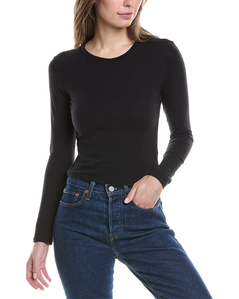 James Perse Cropped Sport T-Shirt Black