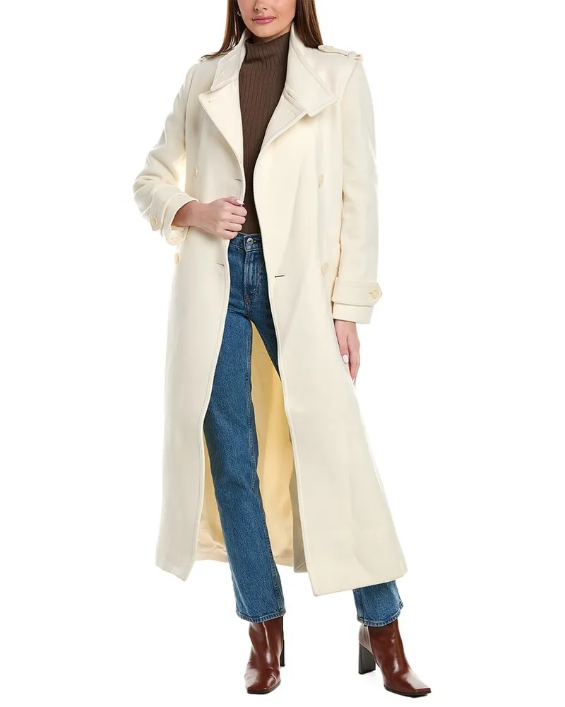 Reiss Taylor Wool Twill Long Coat White