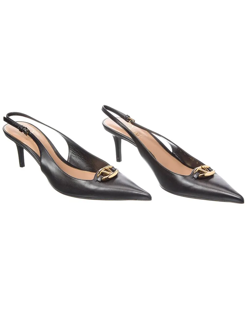 Valentino Garavani VLogo 60 Leather Slingback Pump (Authentic Pre-Loved Black