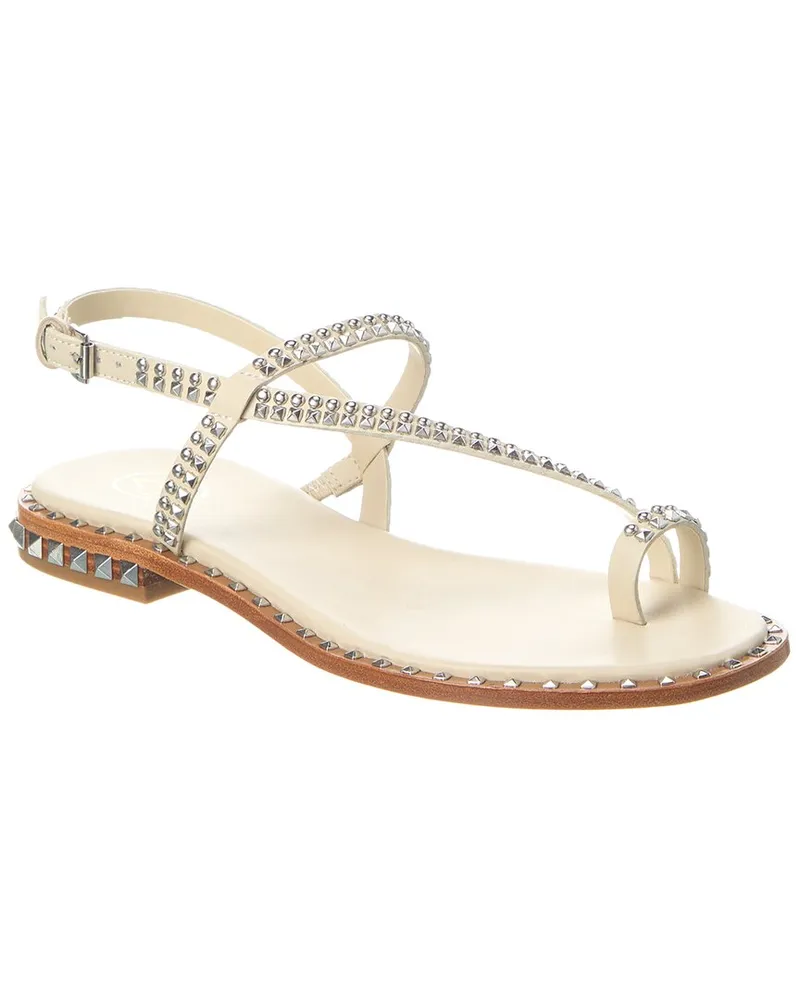 ash Pearl Leather Sandal White