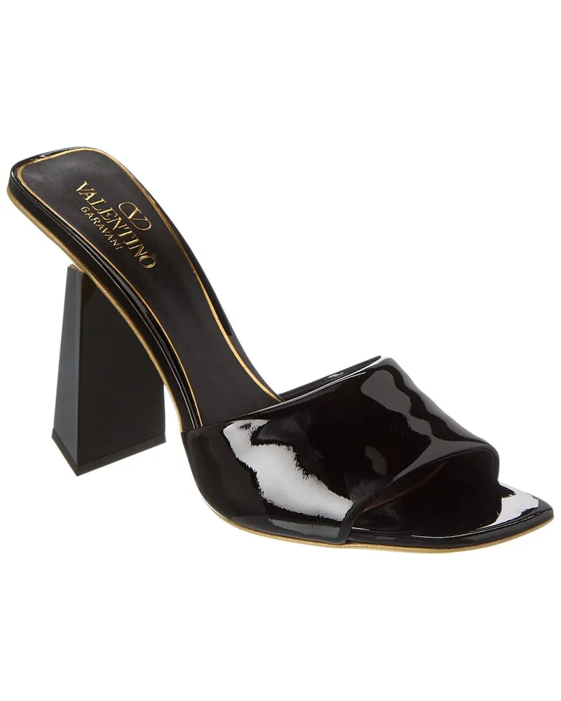 Valentino Garavani One Stud 105 Patent Sandal Black